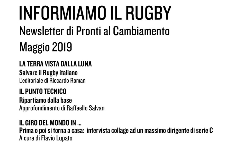 Informiamo il Rugby – Maggio 2019
